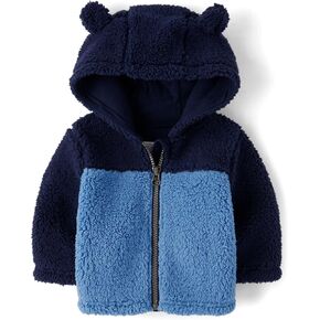 The Children's Place Baby Boys' and Toddler Cozy Sherpa Hooded Full Zip Sweatshirt