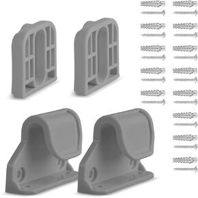 Retractable Baby Gate Replacement Parts, 55" W x 33" H Retractable Baby Gate Extensions (Including 2 x Latches + 2 x Brackets + 1 Set of Screws) for Retractable Gate (Gray)