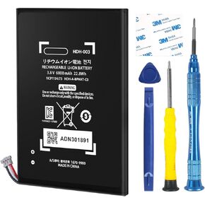 HDH-003 Battery 6000mAh Upgraded New 0 Cycle Battery Replacement for Nintendo Switch Lite, HDH-003 HDH-001 Game Console with Replacement Tool Kits