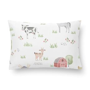 Sweet Jojo Designs Farm Animals Boy Girl Unisex/Gender Neutral Mini Pillow with Pillowcase Toddler Neck Airplane Travel Essentials Small 12 x 8 in Must Haves Tiny Sleeping Pet Kid Watercolor Farmhouse
