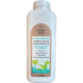 Natural Sense Hypoallergenic Cornstarch Baby Powder with Aloe Vera & Vitamin E, 9oz (255g)