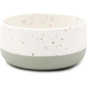 Yeah Baby Goods Silicone Bowl | Non-Suction Dinnerware (Sage/Brown Speckle)