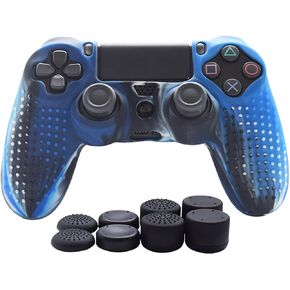 Grips Compaitble for PS4 Controller Skin,Silicone Cover for PlayStation 4 PS4/Slim/Pro Controller Pack 1 Anti Slip Cover Case Protector-8pcs Thumb Grips-Studs Purple