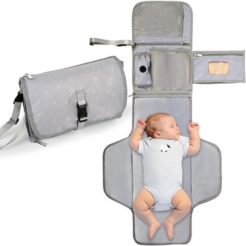 Portable Baby Diaper Changing Pad Smart Organized Diaper Change Travel Bag with Wipe Dispenser and Waste Bag Dispenser. Infant Gift in Saudi Arabia
