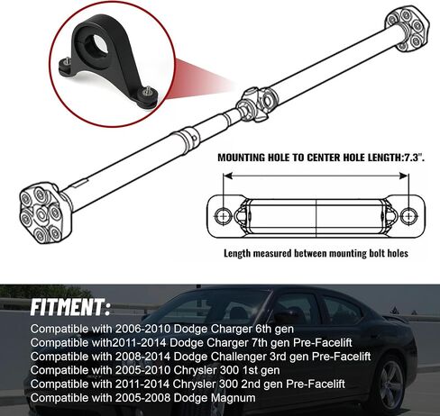 Driveshaft Center Bearing Support Silver Carrier Upgrade for 2005-2014 Dodge Charger/Challenger/Magnum/Chrysler 300 in Saudi Arabia