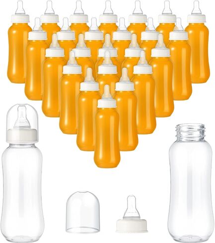 Norme Baby Shower Bottles 9.5 oz Plastic Baby Bottles Chug Sign Shower Game Party Favors Baby Bottles Bulk for Baby Shower Decorations Gender Reveal Gifts(White,24 Pcs) in Saudi Arabia
