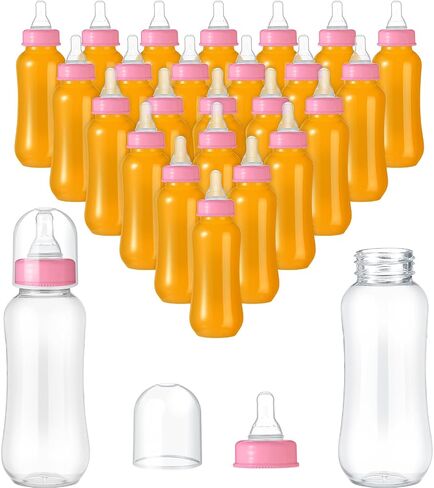 Norme Baby Shower Bottles 9.5 oz Plastic Baby Bottles Chug Sign Shower Game Party Favors Baby Bottles Bulk for Baby Shower Decorations Gender Reveal Gifts(White,24 Pcs) in Saudi Arabia
