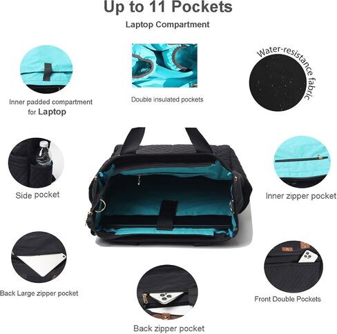 ESVAN Diaper Tote Bag Totepack Backpack Crossbody Bag 3 in 1 for Women Laptop Backpack Multifunctional with Insulated Pockets in Saudi Arabia