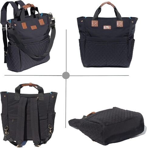 ESVAN Diaper Tote Bag Totepack Backpack Crossbody Bag 3 in 1 for Women Laptop Backpack Multifunctional with Insulated Pockets in Saudi Arabia