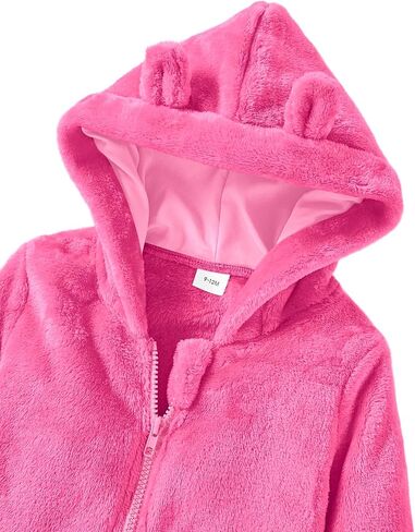 Toddler Girls Boys Fleece Hoody Jacket Zip Up Coat Warm Winter Outwear in Saudi Arabia