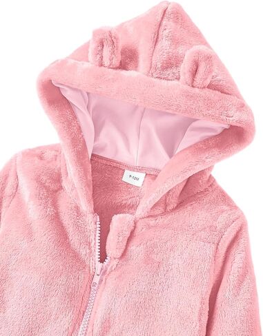 Toddler Girls Boys Fleece Hoody Jacket Zip Up Coat Warm Winter Outwear in Saudi Arabia
