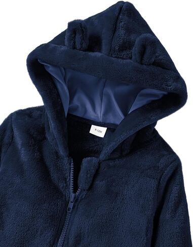 Toddler Girls Boys Fleece Hoody Jacket Zip Up Coat Warm Winter Outwear in Saudi Arabia