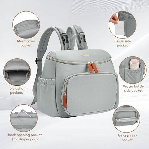 Compact Diaper Backpack for Moms, Stylish & Travel-Friendly Small Maternity Bag with Insulated Pockets, Black in Kuwait