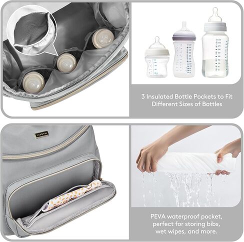 Compact Diaper Backpack for Moms, Stylish & Travel-Friendly Small Maternity Bag with Insulated Pockets, Black in Kuwait