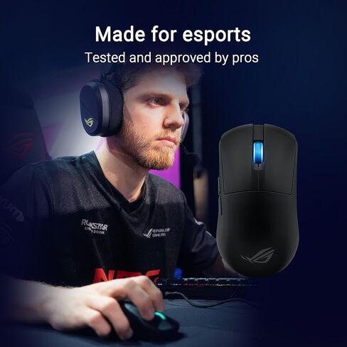 ASUS ROG Harpe Ace Mini Wireless Gaming Mouse, 49g Lightweight, AimPoint Pro 42K Optical Sensor, Optical Micro Switches, ROG Polling Rate Booster, Esports & FPS Gaming, Small, Medium, Black in Saudi Arabia