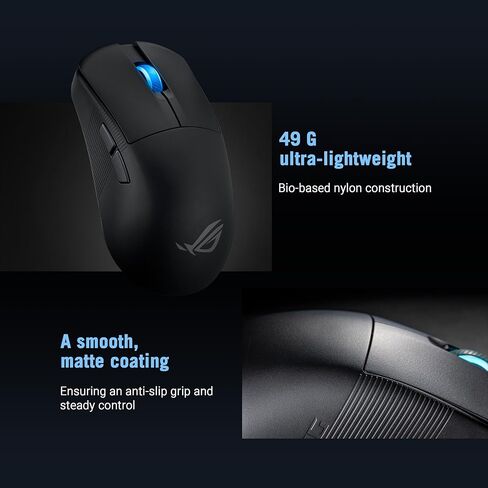 ASUS ROG Harpe Ace Mini Wireless Gaming Mouse, 49g Lightweight, AimPoint Pro 42K Optical Sensor, Optical Micro Switches, ROG Polling Rate Booster, Esports & FPS Gaming, Small, Medium, Black in Saudi Arabia