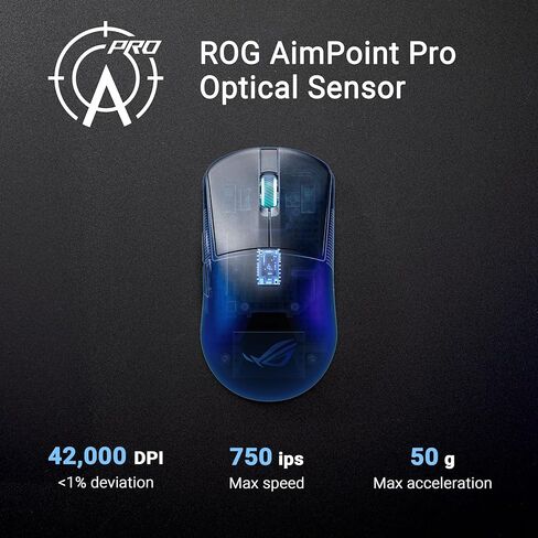 ASUS ROG Harpe Ace Mini Wireless Gaming Mouse, 49g Lightweight, AimPoint Pro 42K Optical Sensor, Optical Micro Switches, ROG Polling Rate Booster, Esports & FPS Gaming, Small, Medium, Black in Saudi Arabia
