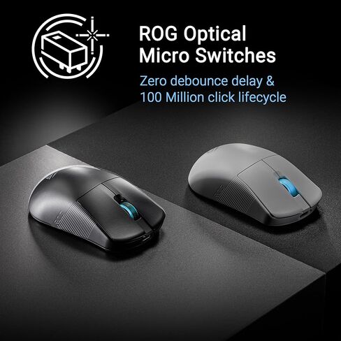ASUS ROG Harpe Ace Mini Wireless Gaming Mouse, 49g Lightweight, AimPoint Pro 42K Optical Sensor, Optical Micro Switches, ROG Polling Rate Booster, Esports & FPS Gaming, Small, Medium, Black in Saudi Arabia
