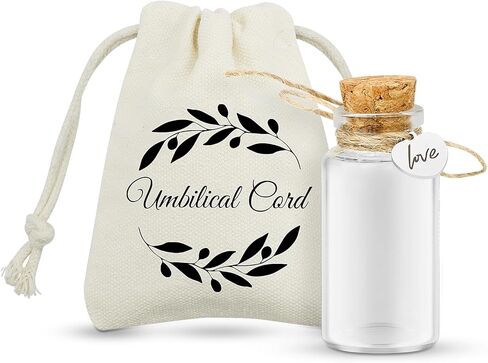 Umbilical Cord Keepsake Glass Bottle with Cork, Jar for Umbilical Cord/fetal Hair Storage and Memorial, Gift for Newborn Christening Baby Shower, Comes with Gift Bag (Love) in Saudi Arabia