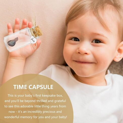 Umbilical Cord Keepsake Glass Bottle with Cork, Jar for Umbilical Cord/fetal Hair Storage and Memorial, Gift for Newborn Christening Baby Shower, Comes with Gift Bag (Love) in Saudi Arabia