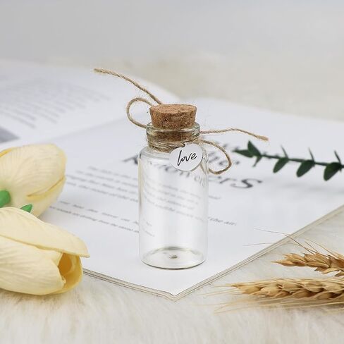 Umbilical Cord Keepsake Glass Bottle with Cork, Jar for Umbilical Cord/fetal Hair Storage and Memorial, Gift for Newborn Christening Baby Shower, Comes with Gift Bag (Love) in Saudi Arabia