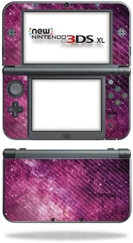 Glossy Glitter Gaming Skin Compatible with Nintendo New 3DS XL (2015) - Papercraft Magenta - Premium 3M Vinyl Protective Wrap Decal Cover - Easy to Apply | Crafted in The USA by MightySkins in Kuwait