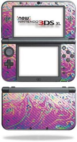 Glossy Glitter Gaming Skin Compatible with Nintendo New 3DS XL (2015) - Papercraft Magenta - Premium 3M Vinyl Protective Wrap Decal Cover - Easy to Apply | Crafted in The USA by MightySkins in Kuwait