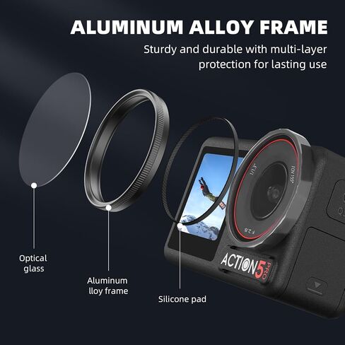ND Filter for DJI Osmo Action 5 Pro Action 4 3, 4-Pack ND8PL ND16PL ND32L ND64PL Snap On Lens Filters Set Polarizing Neutral Density Accessories in Saudi Arabia