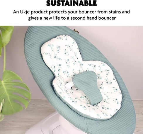 UKJE Newborn Rocker Cover & Baby Swing Insert - Compatible with 4moms mamaRoo - Infant Insert Liner for mamaRoo - Swing Accessories Seat Fabric - Jade Eucalyptus in Saudi Arabia