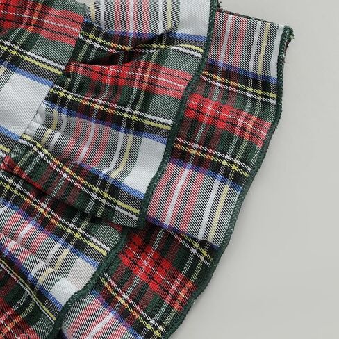 Newborn Baby Girl Outfits Christmas Long Sleeve Romper Bodysuit With Plaid Skirt Bows Infant Fall Winter Clothes in Saudi Arabia