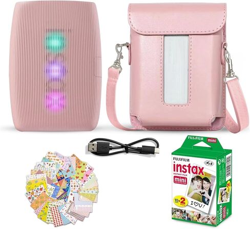Fujifilm Instax Mini Link 3 Smartphone Printer Sage Green + Fuji Film Value Pack (20 Sheets)+ Shutter Accessories Bundle, Incl. Protective Case, 20 Sticker Frames, USB Type C Cable in Saudi Arabia