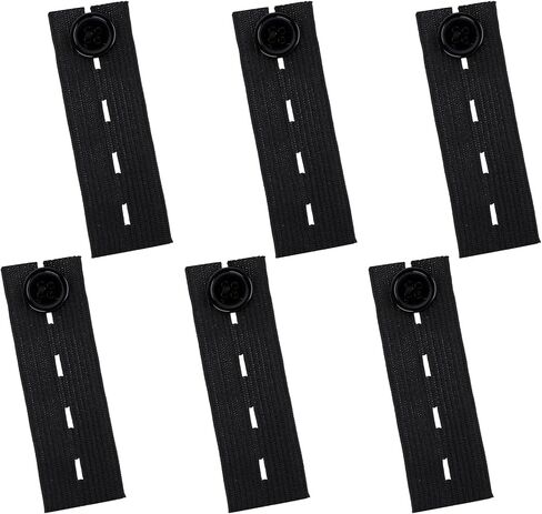 Elastic Waist Extenders, 6 Pcs Elastic Waist Extenders for Pants Adjustable Button Extender Comfy Waist Extenders Black Waistband Expanders Button for Men and Women Pants Trousers Jeans in Saudi Arabia