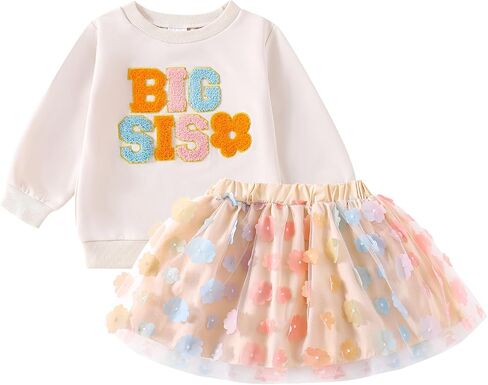 FIOMVA Big Sister Little Sister Matching Outfit Big Sis Little Sis Matching Outfit Big Sis Lil Sis Shirt +Skirt Set in Saudi Arabia