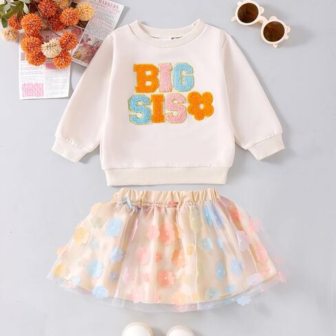 FIOMVA Big Sister Little Sister Matching Outfit Big Sis Little Sis Matching Outfit Big Sis Lil Sis Shirt +Skirt Set in Saudi Arabia