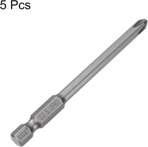 HARFINGTON 5pcs #2 Phillips Screwdriver Bit PH2 1/4" Hex Shank 3.15" (80mm) Long Magnetic S2 Steel Industrial Grade Screw Driver Bit Cross Head Electric Drill Bits 0.197" (5mm) Rod in Saudi Arabia