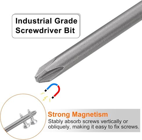 HARFINGTON 5pcs #2 Phillips Screwdriver Bit PH2 1/4" Hex Shank 3.15" (80mm) Long Magnetic S2 Steel Industrial Grade Screw Driver Bit Cross Head Electric Drill Bits 0.197" (5mm) Rod in Saudi Arabia