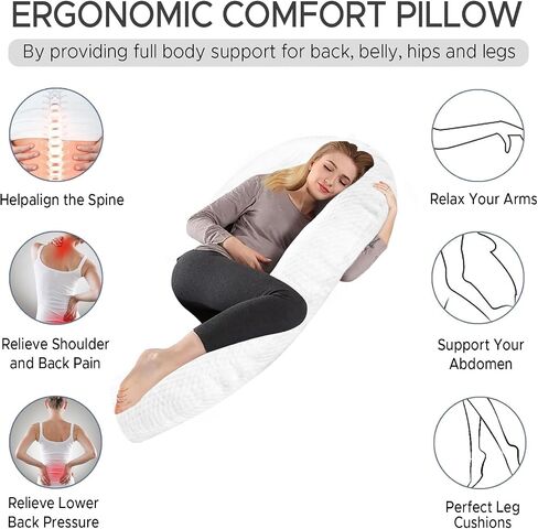 Pregnancy Pillows for Sleeping, E Shaped Maternity Pillow for Pregnant Women with Adjustable Wedge Pillow, 48 Inch Full Body Memory Foam Pillow for Side Sleeping with Washable Cover, Pink Velvet in Kuwait