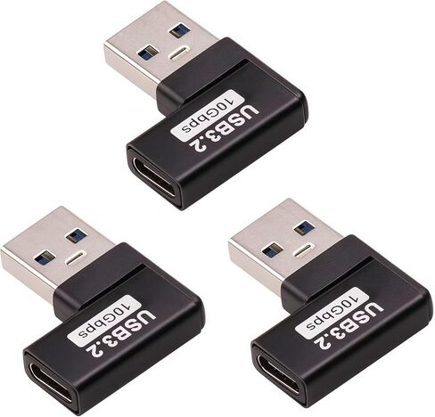 محول USB 3.2 بزاوية 90 درجة من Pastall، موصل زاوية قائمة USB ذكر 10 جيجابت في الثانية إلى USB أنثى، وصلة تحويل USB A 3.2 L، تدعم نقل البيانات وشحن OTG 3A in Saudi Arabia
