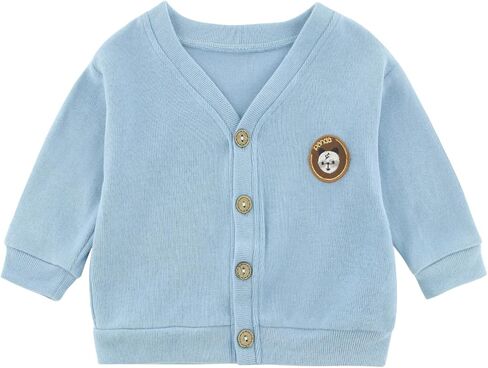 Kids Cardigan for Baby Girls & Boys, V-Neck Baby Sweatshirt Coat with Button for Spring & Autumn in Kuwait