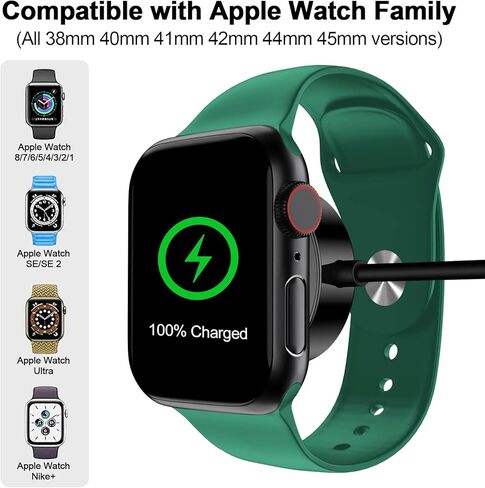 كابل شحن مغناطيسي لشاحن ساعة Apple، [منفذ USB C] كابلات شاحن iWatch اللاسلكية المتوافقة مع سلسلة iWatch Ultra2/Ultra/8/7/6/SE/SE2/5/4/3/2 [1.6FT/0.5M] ]،أبيض in Saudi Arabia