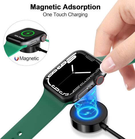 كابل شحن مغناطيسي لشاحن ساعة Apple، [منفذ USB C] كابلات شاحن iWatch اللاسلكية المتوافقة مع سلسلة iWatch Ultra2/Ultra/8/7/6/SE/SE2/5/4/3/2 [1.6FT/0.5M] ]،أبيض in Saudi Arabia