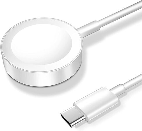 كابل شحن مغناطيسي لشاحن ساعة Apple، [منفذ USB C] كابلات شاحن iWatch اللاسلكية المتوافقة مع سلسلة iWatch Ultra2/Ultra/8/7/6/SE/SE2/5/4/3/2 [1.6FT/0.5M] ]،أبيض in Saudi Arabia