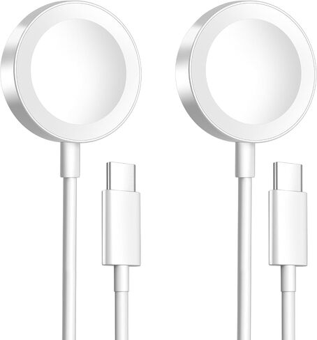 كابل شحن مغناطيسي لشاحن ساعة Apple، [منفذ USB C] كابلات شاحن iWatch اللاسلكية المتوافقة مع سلسلة iWatch Ultra2/Ultra/8/7/6/SE/SE2/5/4/3/2 [1.6FT/0.5M] ]،أبيض in Saudi Arabia