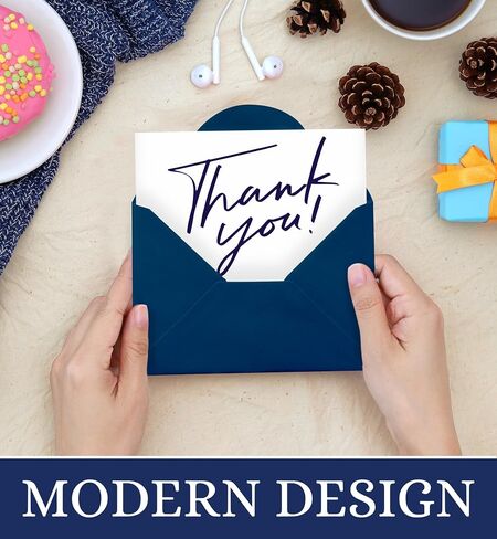 Heavy Duty Thank You Cards with Envelopes,50 PK- Blue Thank You Cards, 4x6 Inches Minimalistic Design Thank You Notes for Weddings/Business/Baby Shower/Graduation/Teacher/Funeral in Saudi Arabia