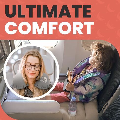 سرير طائرة للأطفال الصغار - سرير طائرة قابل للنفخ للأطفال - يناسب جميع المقاعد، مع حامل أكواب - مريح ومتين - سهل النفخ والتفريغ والتنظيف (الفراش) in Saudi Arabia
