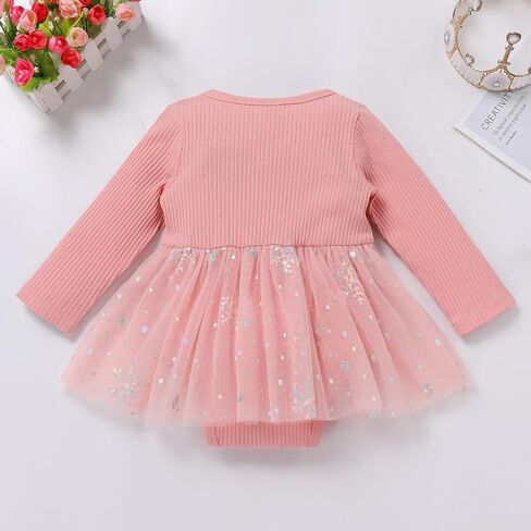 ODOLDI Kids Girls 1st Birthday Outfits Snowflake/Pumpkin Long Sleeve Romper Dress and Headband Cake Smash Outfits in Kuwait