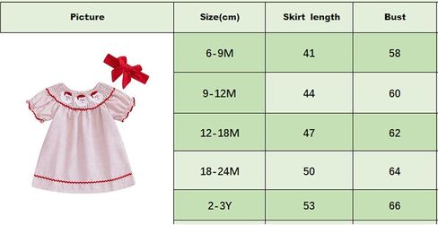 Toddler Baby Girl Smocked Christmas Dress Santa Claus Puff Short Sleeve Princess Dress Headband Xmas Outfits in Saudi Arabia