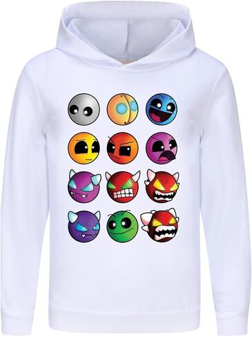kids Geometry Dash hoodies for boys thin sweatshirt baby girls spring autumn clothes little student's hooded shirt in Saudi Arabia