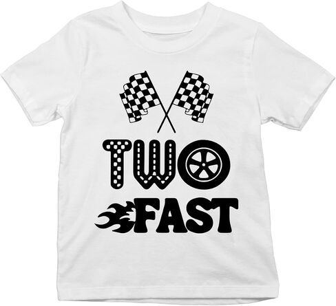 CBTwear Two Fast Toddler Shirt - Fun and Trendy 2nd Birthday Racing-Themed Tee for Kids' Celebrations in Saudi Arabia