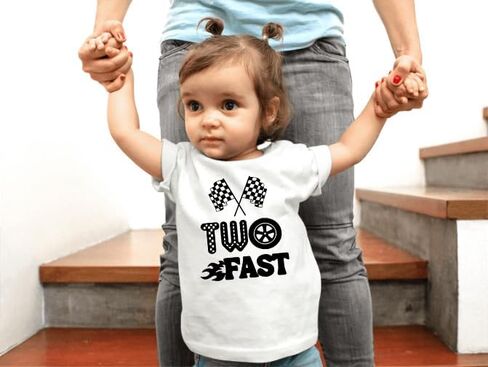 CBTwear Two Fast Toddler Shirt - Fun and Trendy 2nd Birthday Racing-Themed Tee for Kids' Celebrations in Saudi Arabia